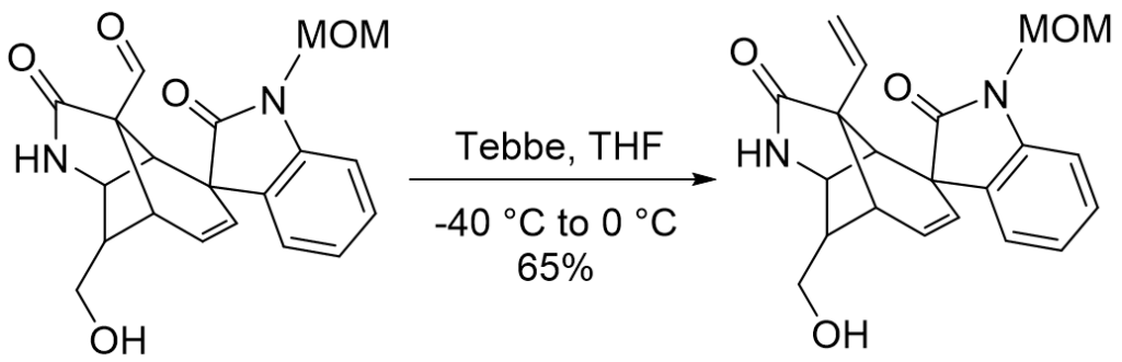 Chemoselective methylenation of an aldehyde in the presence of amide groups in THF as a Lewis-basic solvent