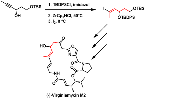 Application of Schwartz's reagent in the synthesis of (–)-Virginiamycin M2